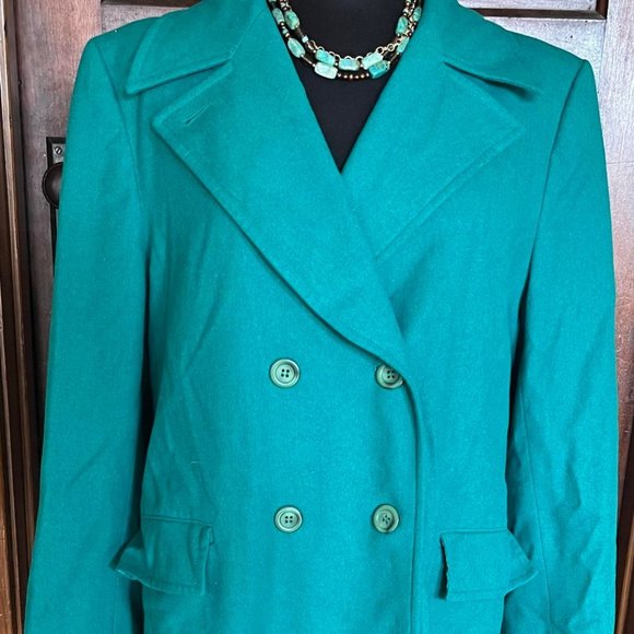 Vintage Pendleton Teal Wool Coat 10/12 - Picture 1 of 4
